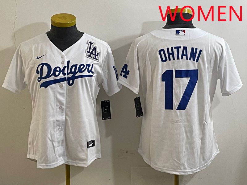 Women Los Angeles Dodgers #17 Ohtani White Game 2025 Nike MLB Jersey style 3185